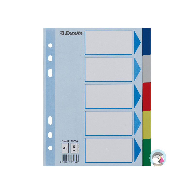 Przekładki plastikowe z PP A5 5 kart 15264 ESSELTE