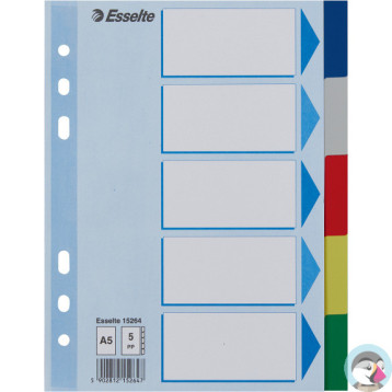 Przekładki plastikowe z PP A5 5 kart 15264 ESSELTE