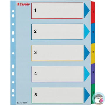 Przekładki kartonowe MYLAR A4 MAXI 1-5 ESSELTE 100207