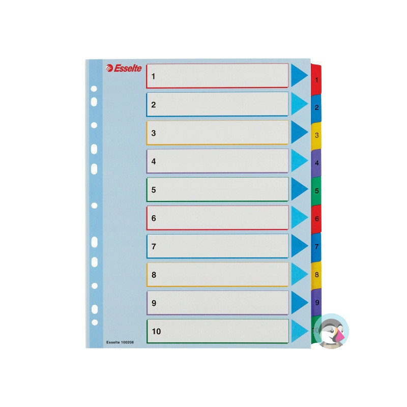 Przekładki kartonowe MYLAR A4 MAXI 1-10 ESSELTE 100208