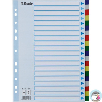 Przekładki plastikowe z PP A4 20 kart 15263 ESSELTE