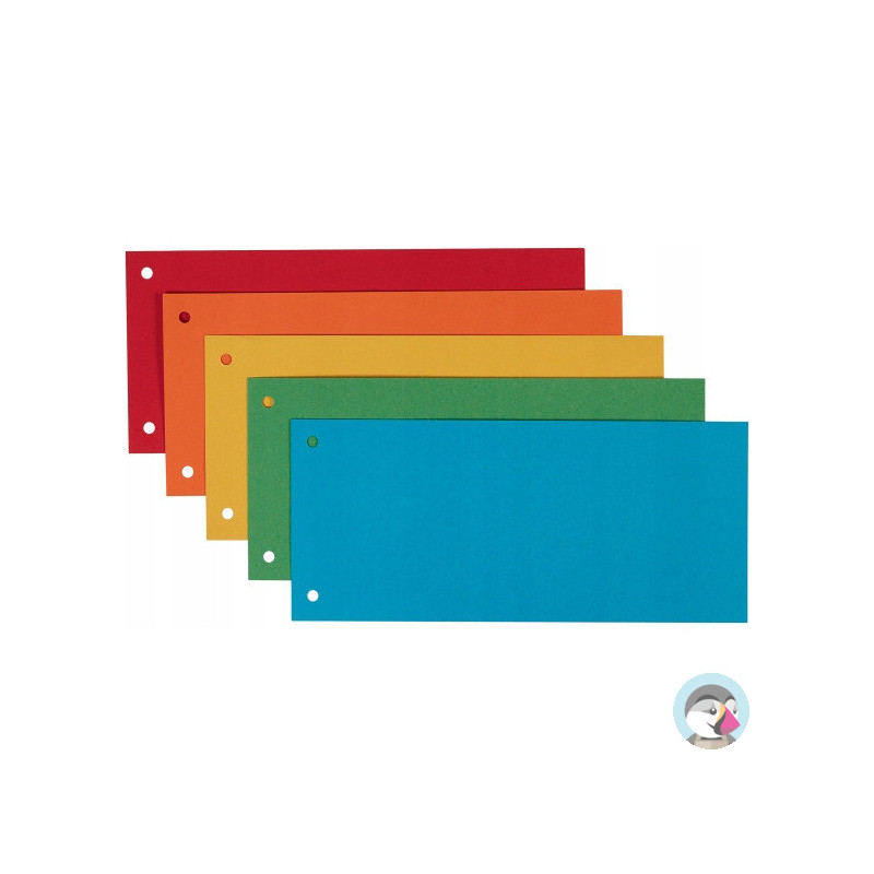 Przekładki kartonowe 1/3 A4 (100 sztuk) mix kolorów (separatory) 624450 ESSELTE