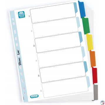 Przekładki kartonowe A4 MYLAR 1-6 kolor OXFORD 100204976