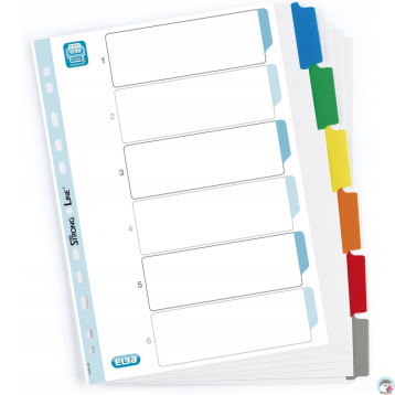 Przekładki kartonowe A4+ MYLAR 1-6 kolor 100204992 OXFORD