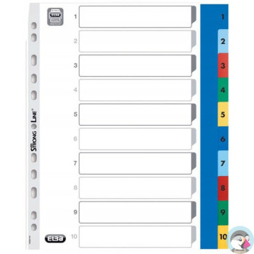 Przekładki A4 MAXI 1-10 kolor PP numeryczne 100205095 OXFORD