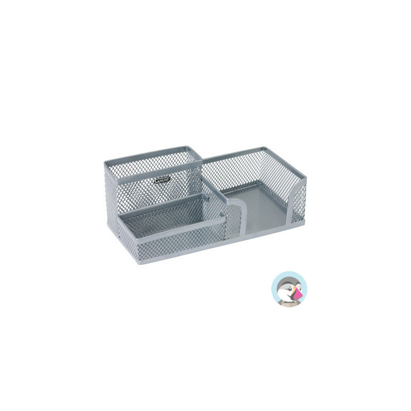 Przybornik na biurko GRAND metalowy srebrny GR-093S 120-1335