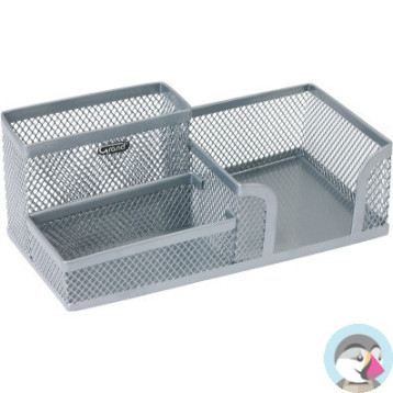 Przybornik na biurko GRAND metalowy srebrny GR-093S 120-1335