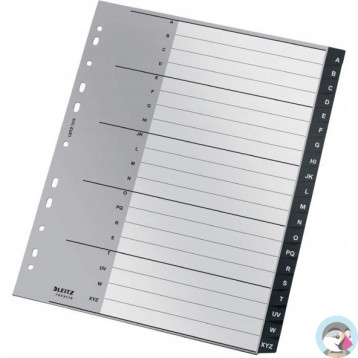 Przekładki Recycle, A - Z, A4, PP, czarne 12190000 LEITZ