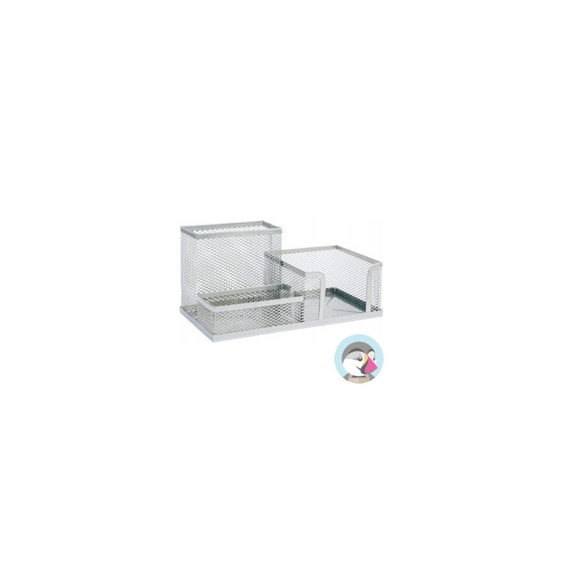 Przybornik na biurko NATUNA siatka srebrny 204x104x100mm (3A)