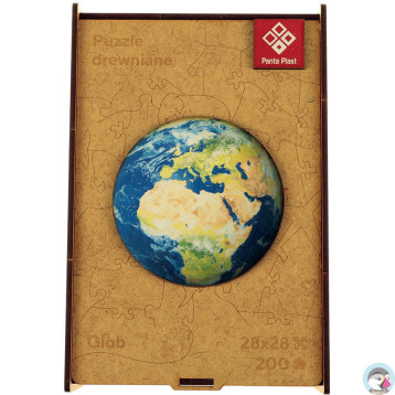 Puzzle drewniane 200 elementów 28x28cm GLOB 0422-0003-04 Panta Plast
