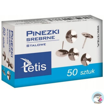 Pinezka srebrna (50szt.) GP090-AS TETIS