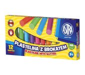 Plastelina dla dzieci z brokatem 12 kolorów zestaw 303107001 ASTRA