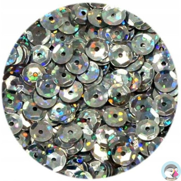 Cekiny błyszczące 8mm srebrne hologramowe H80 BREWIS