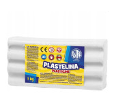 Plastelina szkolna dla dzieci 1kg biała 303111001 ASTRA