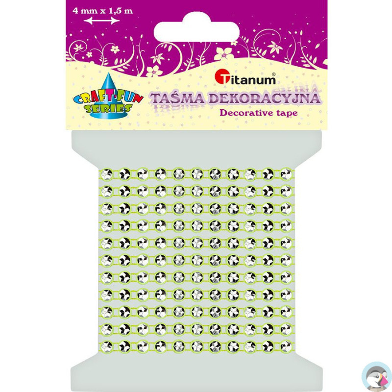 Taśma z kryształkami j.zielona 4mm, dł.1,5m 363500 TITANUM