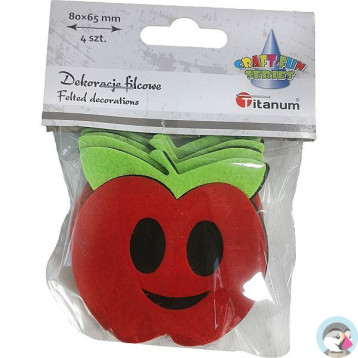 Filcowe dekoracje JABŁKA 4szt. 80x65mm 461752 TITANUM