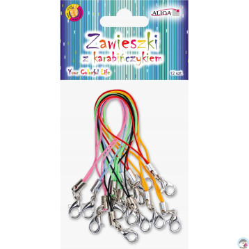 Zawieszki z karabińczykiem mix kolorów 7cm (12 sztuk) PH-8305 ALIGA