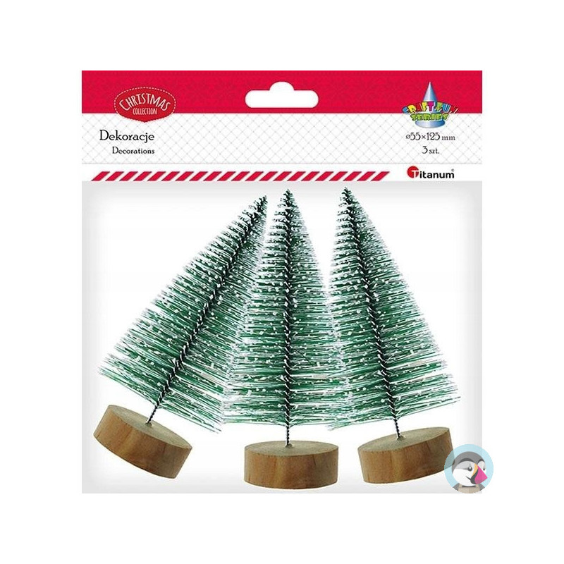 Ozdoba świąteczna choinka 5x13cm (3 sztuki) 628093 TITANUM