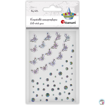 Kryształki samoprzylepne MOTYLE + Kropki (64 sztuki) 627664 24SL0341 TITANUM