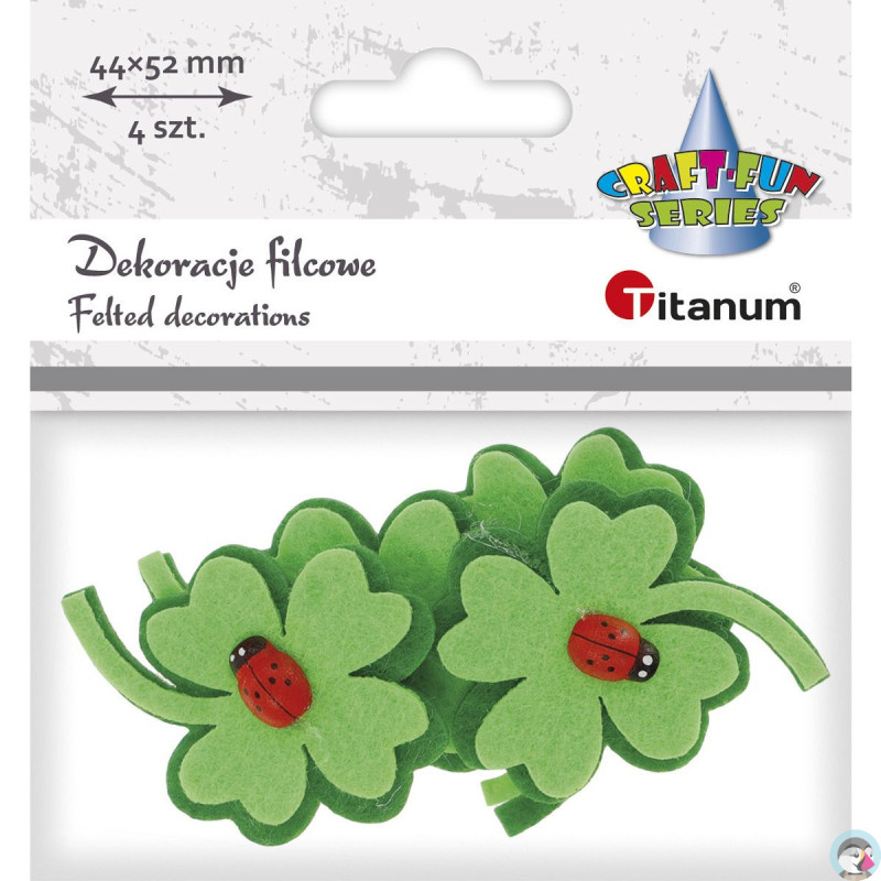 Filcowe KONICZYNKI z drewnianą biedronką 4szt. 399123 TITANUM