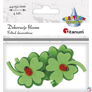 Filcowe KONICZYNKI z drewnianą biedronką 4szt. 399123 TITANUM