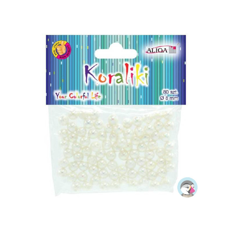 Koraliki perłowe 8mm (80 szt.) PJ-0829 ALIGA