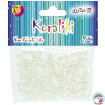 Koraliki perłowe 8mm (80 szt.) PJ-0829 ALIGA