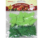 Naklejki z pianki choinki brokatowe (50 szt.) PVX09 BREWIS