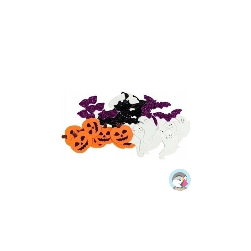 Naklejki z pianki HALLOWEEN dynie, duchy, koty,pajęczyny, nietoperze (40 szt.) PVH1 BREWIS