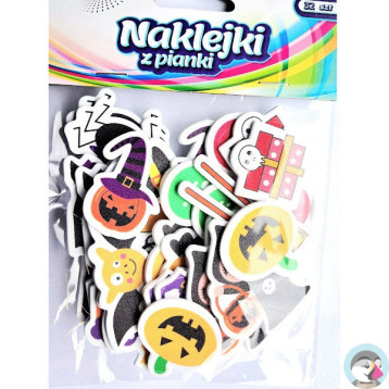 Naklejki z pianki HALLOWEEN pająki, eliksiry, nietoperze,trumny (32 szt.) PVH5 BREWIS