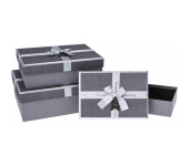 Zestaw pudełek ozdobnych PUG-23345-PR SILVER (3szt) ROZETTE