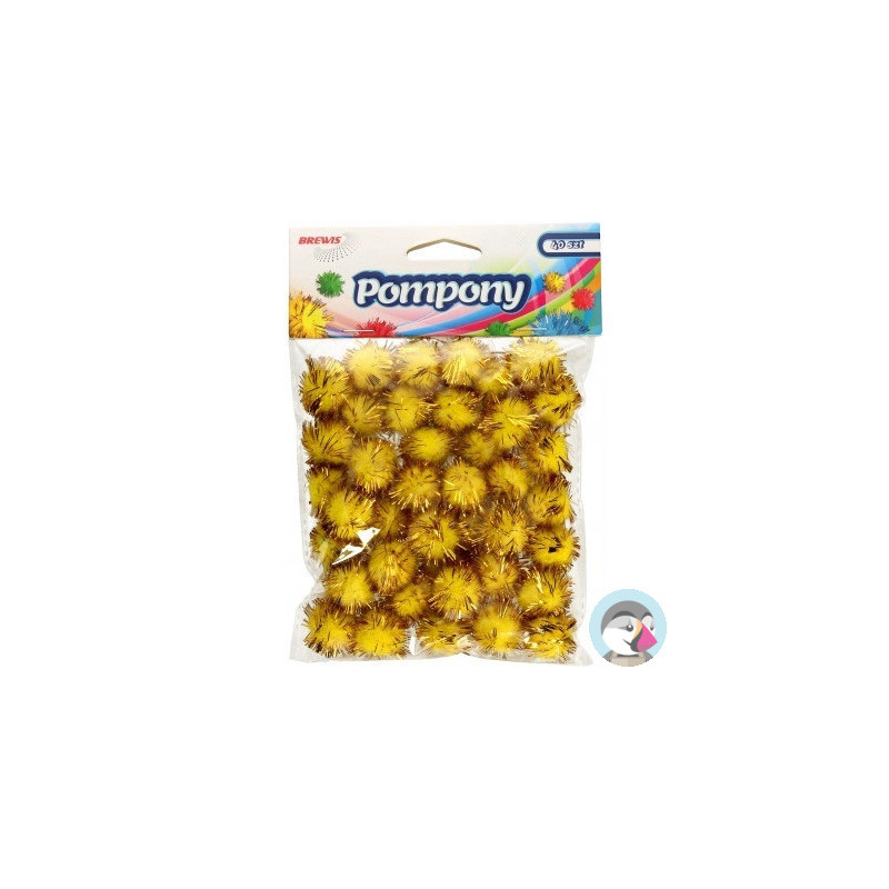 Pompony metaliczne 2cm złote (40 szt.) POM22 BREWIS