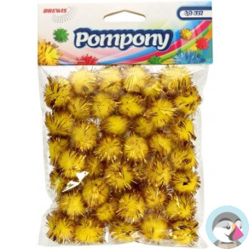 Pompony metaliczne 2cm złote (40 szt.) POM22 BREWIS