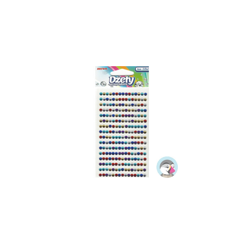 Dżety samoprzylepne 8mm mix kol. (88szt.) DS79 BREWIS