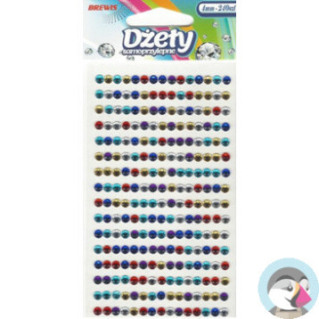 Dżety samoprzylepne 8mm mix kol. (88szt.) DS79 BREWIS