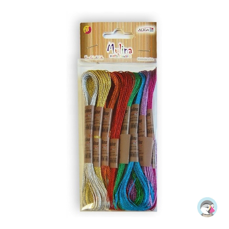 Mulina metalizowana mix 8 kolorów dł.8m MUL-3150 ALIGA