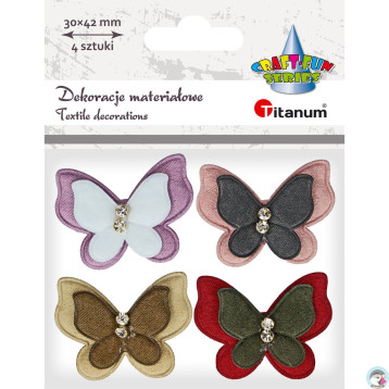 Aplikacje materiałowe MOTYLE z cyrkonią 4 szt. 388804 TITANUM