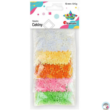 Cekiny kwiaty 10mm 5x5g. pastelowe TITANUM 268436