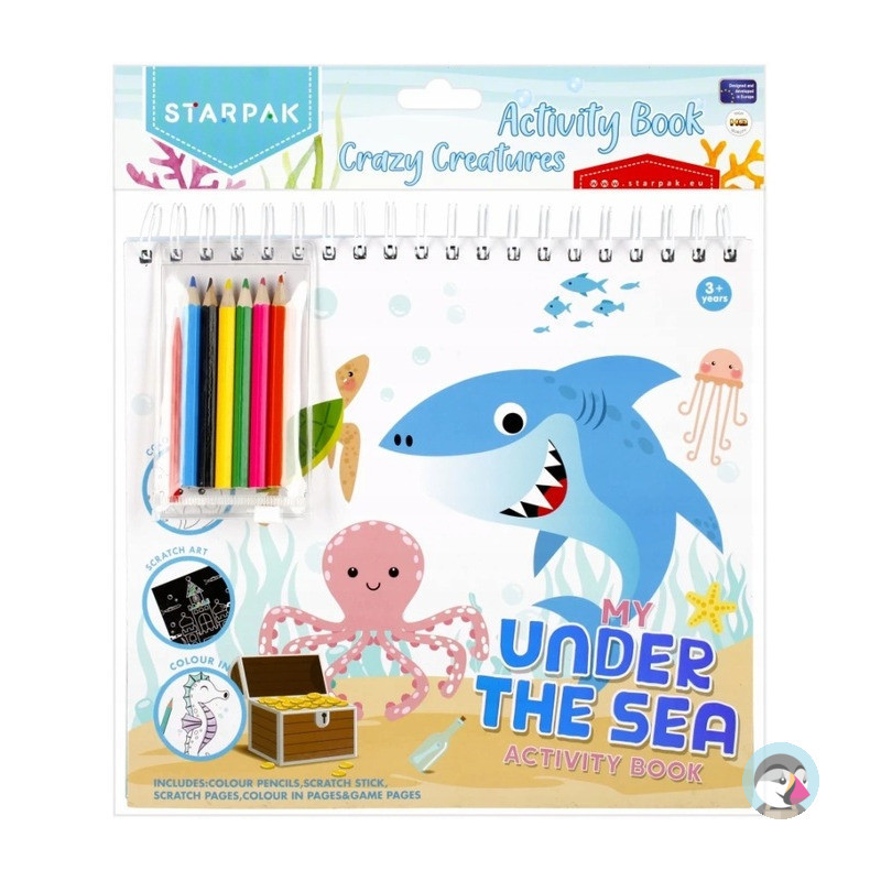 Zestaw kreatywny kolorowanka-wydrapywanka CRAZY CREATURES 497703 STARPAK