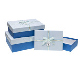 Zestaw pudełek ozdobnych PUG-23253-PR L-BLUE (3szt) ROZETTE