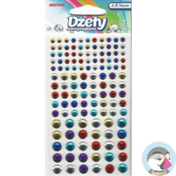 Dżety samoprzylepne 4,6,8mm mix kol. (125szt.) DS76 BREWIS