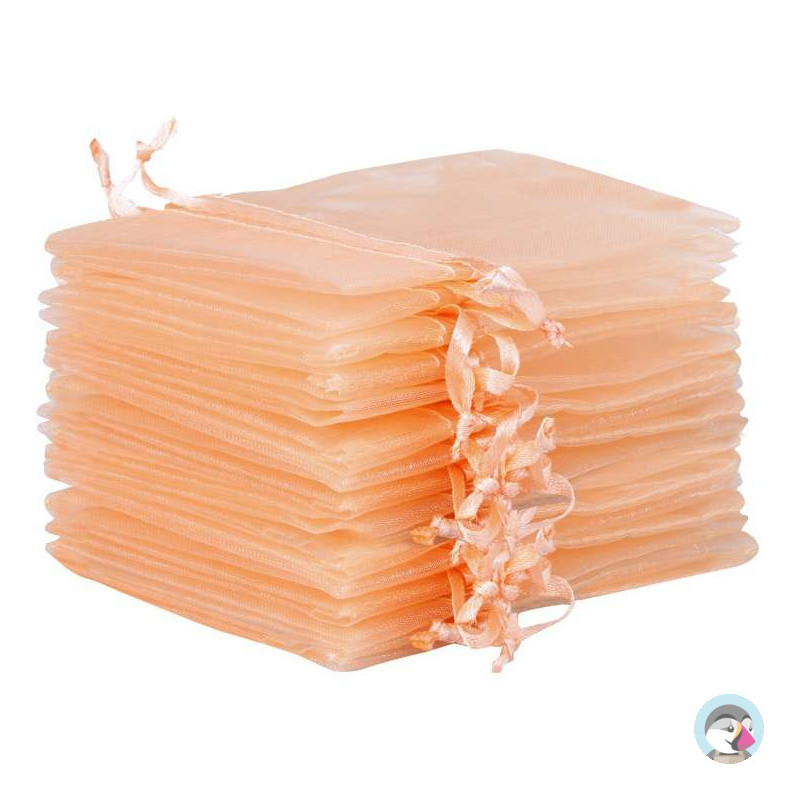 Woreczki z organzy ściągane ecru, 24szt, 10x15cm SO-30-01 ALIGA