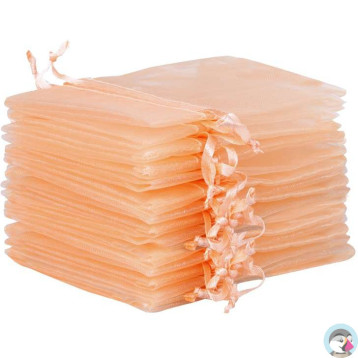 Woreczki z organzy ściągane ecru, 24szt, 10x15cm SO-30-01 ALIGA