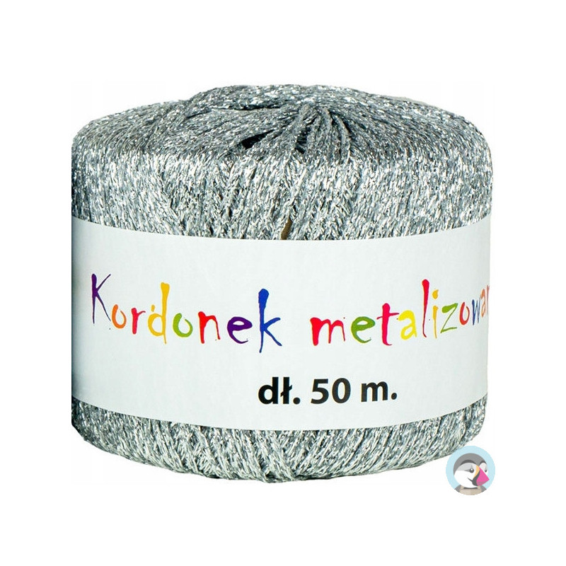Kordonek metalizowany 2mmx50m srebrny KOB-02 ALIGA