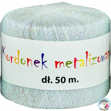 Kordonek metalizowany 2mmx50m perła KOB-03 ALIGA