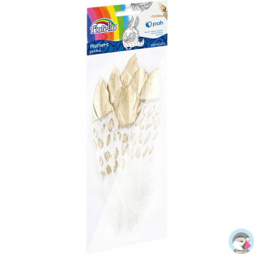 Piórka złote 13-19cm (8szt.) GR-FE014 FIORELLO 170-2619