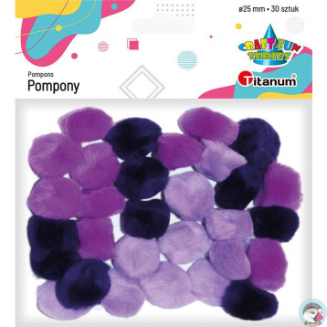 Pompony 25mm tonacja fioletowa (30szt.) 283064 TITANUM