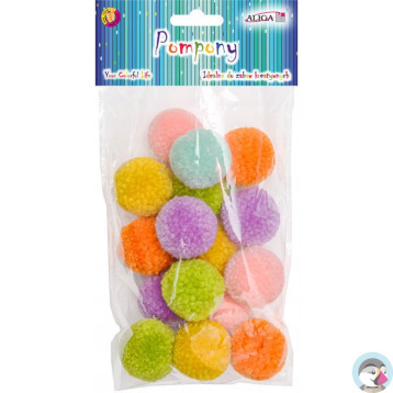 Pompony mix kol. 3cm (18 szt.) PM-0028 ALIGA
