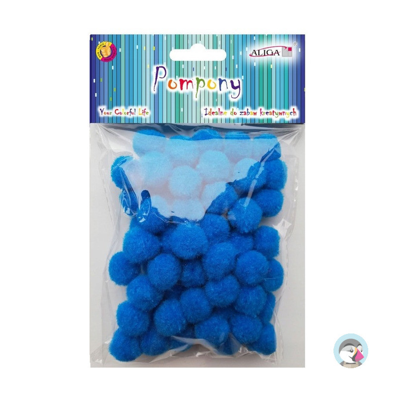 Pompony POM-404 niebieskie 2cm op.60szt. ALIGA