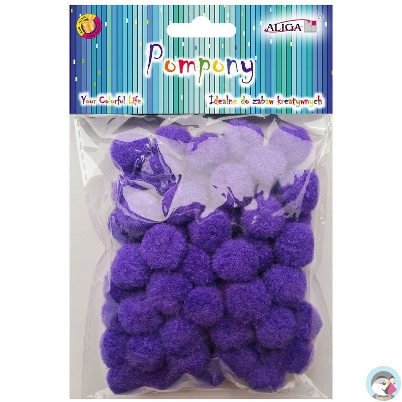 Pompony POM-405 fioletowe 2cm op.60szt. ALIGA